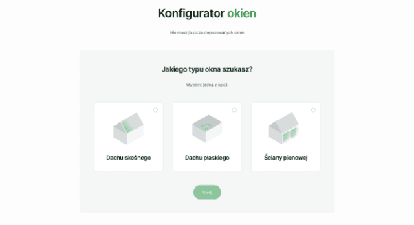 Configurator step - choosing the window type
