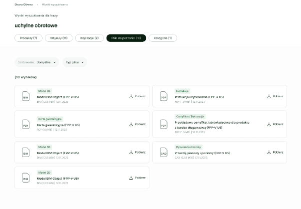 Search with recent items and a downloads tab